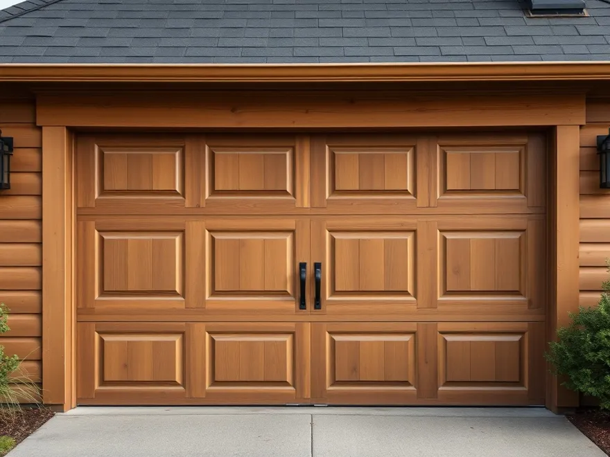 Original wooden garage door on an older home